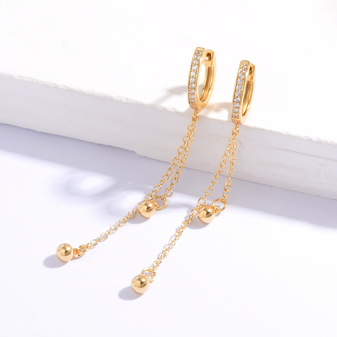 Women’s Tassel Bead Earrings in 18K Plated Jewelry Gift for Women