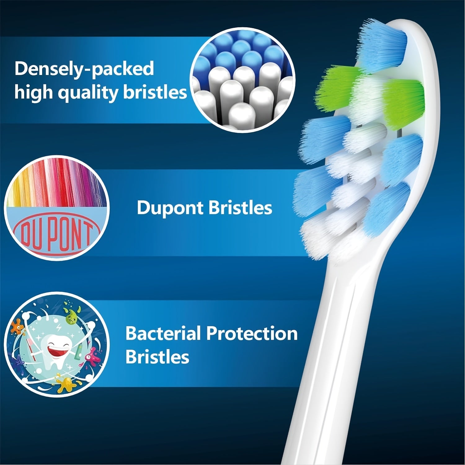 Soft Bristle Replacement Toothbrush Heads 8/12/16pcs for Gum Care