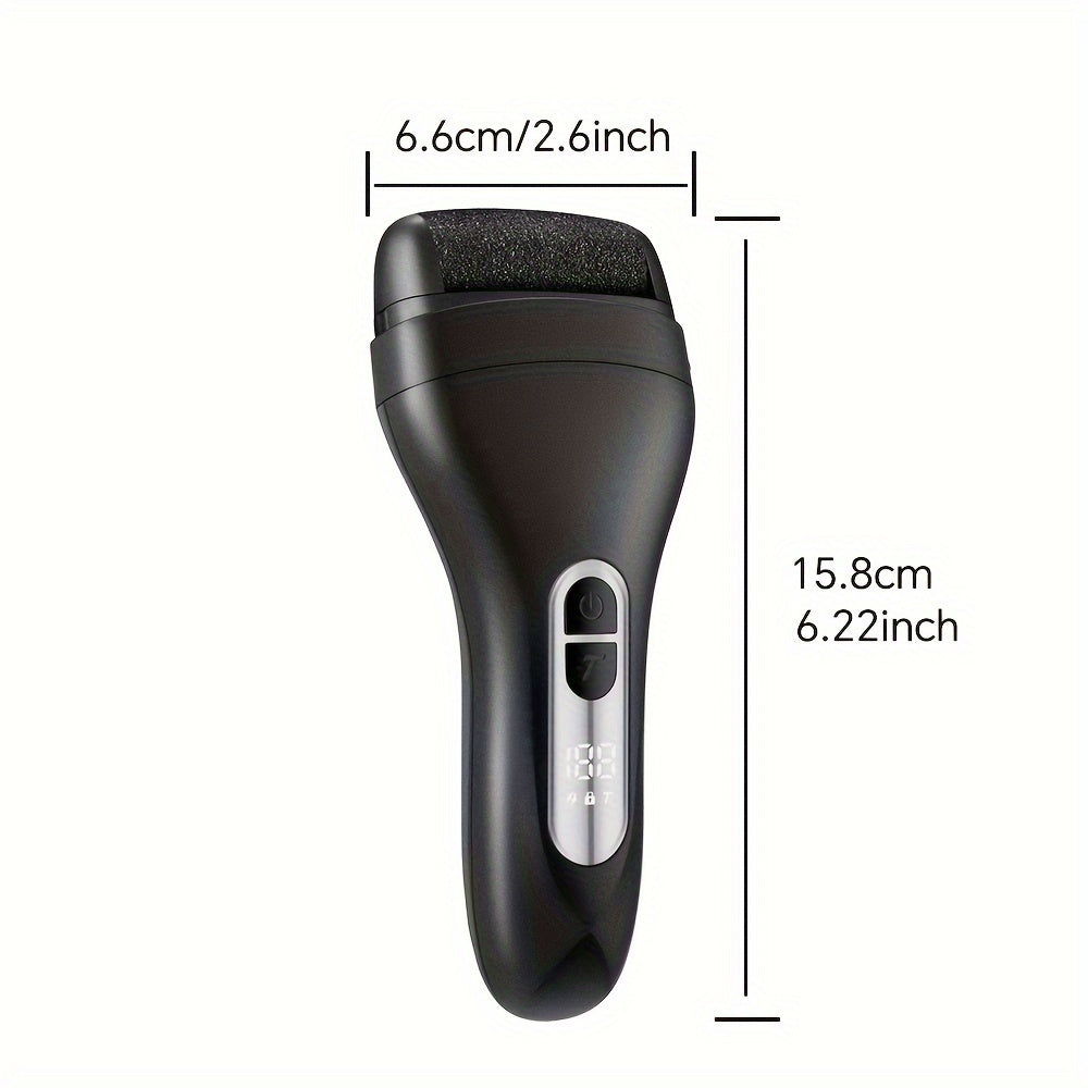 Electric Foot Grinder with LED Display, Rechargeable Callus Remover, Water-Resistant Lid