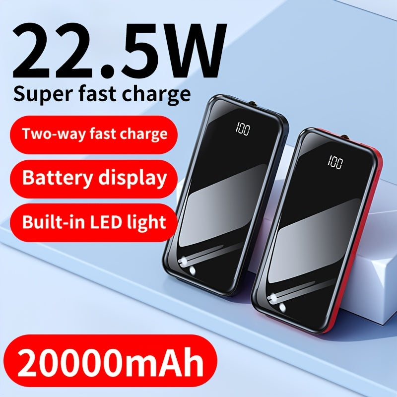 20000mAh Power Bank with 22.5W Fast Charging LED Display Dual Input Portable