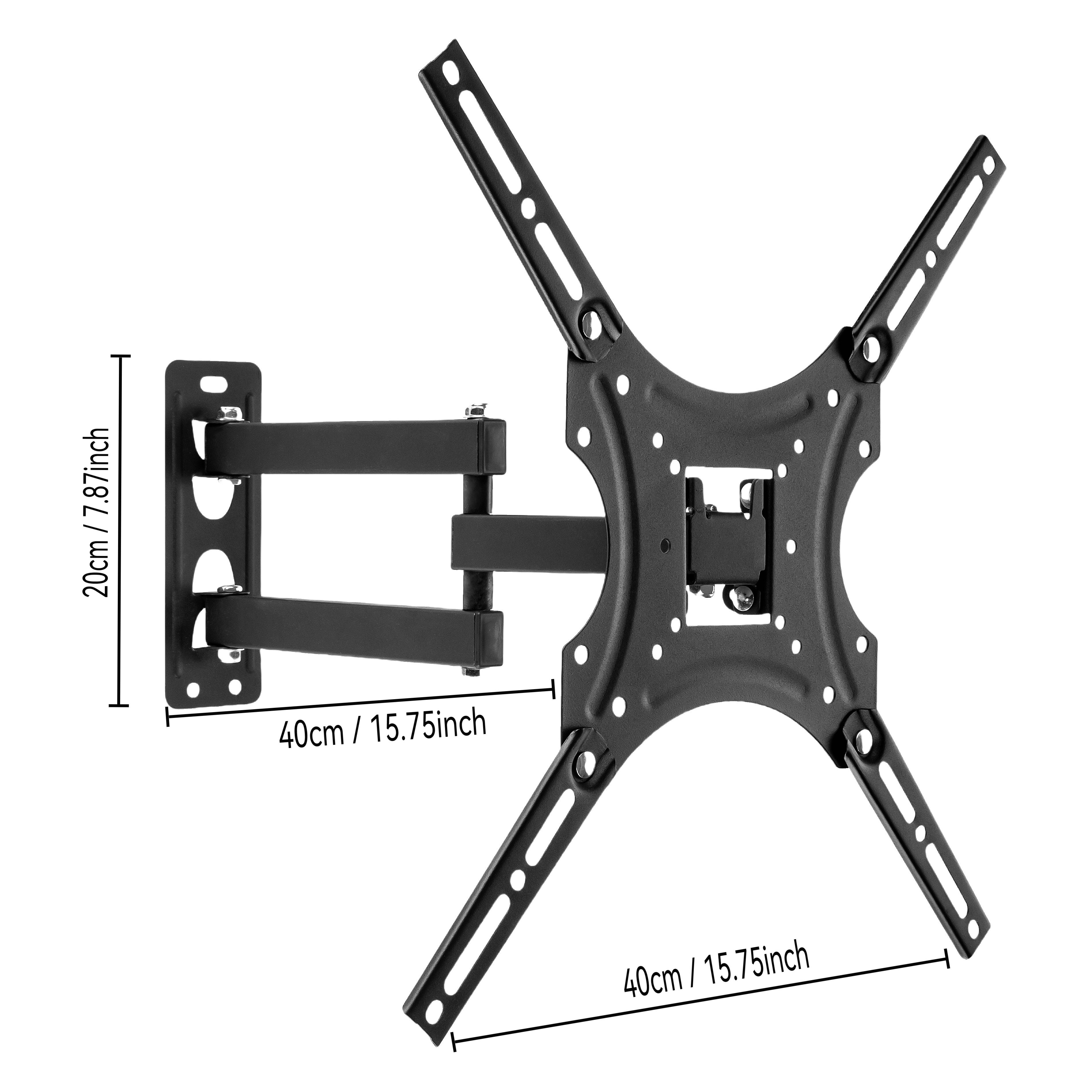 Black Full Motion TV Wall Mount for 14-55 Inch LED LCD Screens