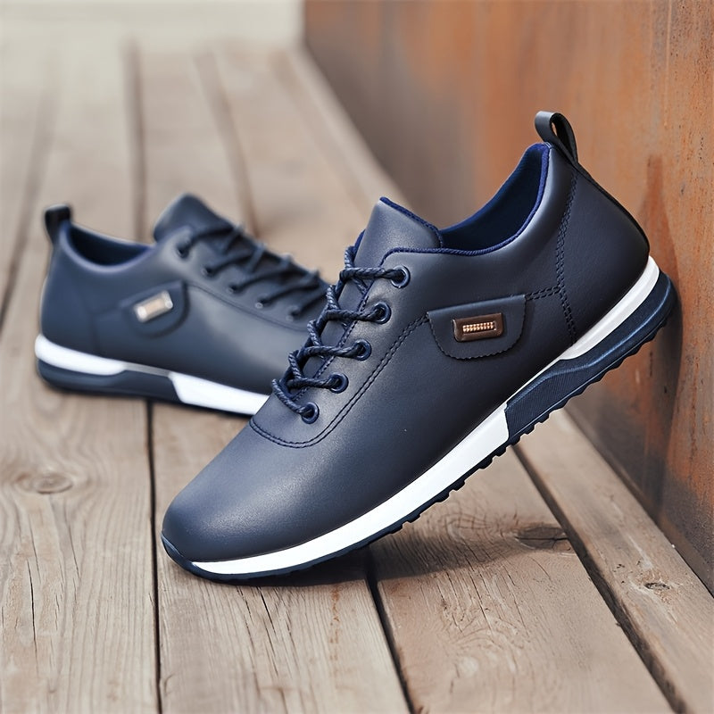 Men's Waterproof Shoes Casual Sports Travel Business All-Season Low Top Solid Color