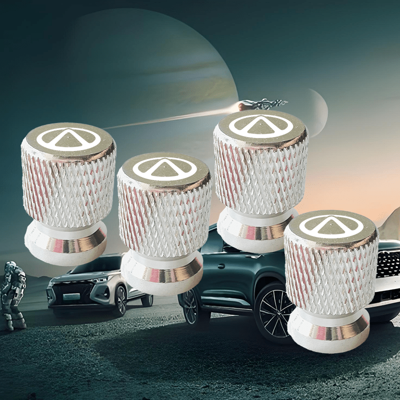 4 Pack Metal Car Wheel Valve Cover Air Vent Decoration 12mm Silver