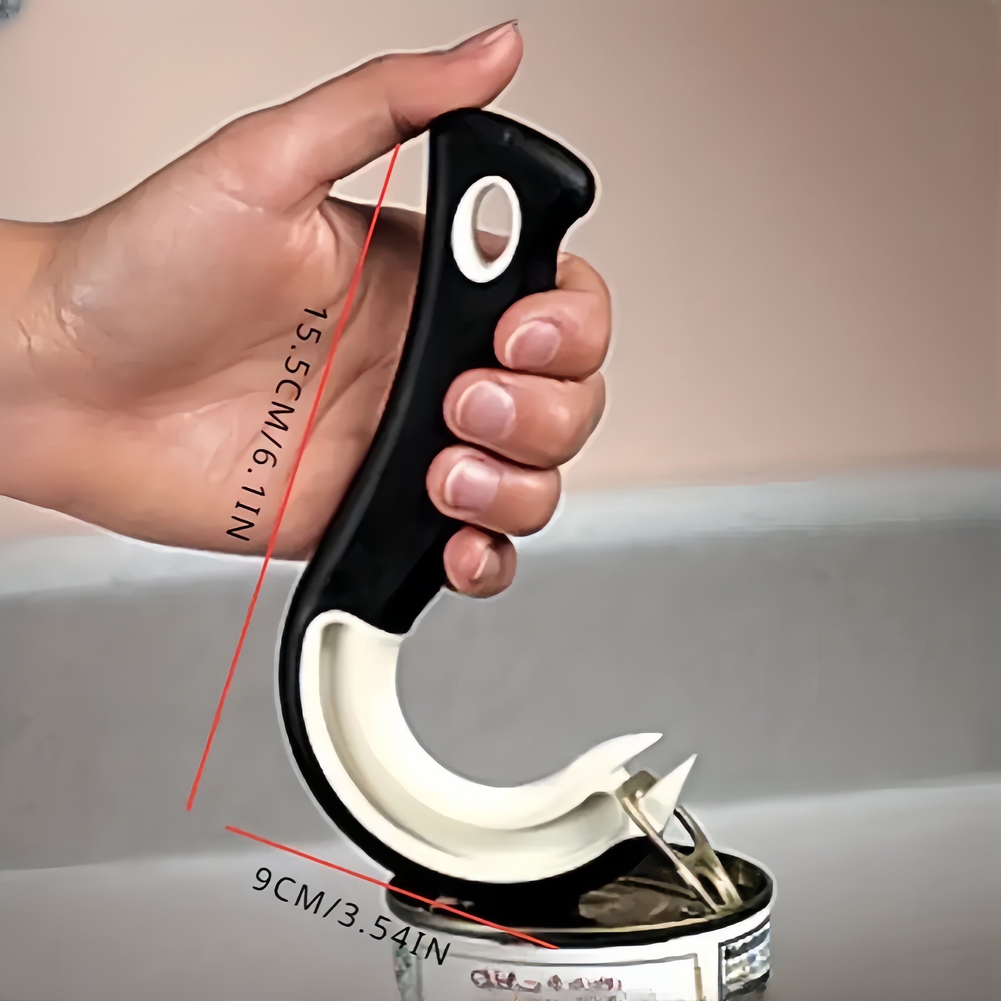 Manual Can Opener with Ergonomic Handle Durable Plastic Kitchen Tool
