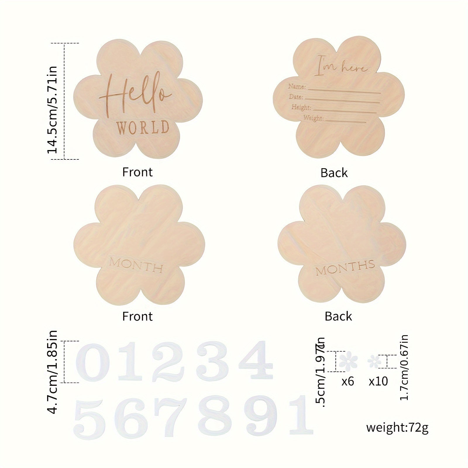 Flower Birth Plaque Memorial Gift for Baby and Child