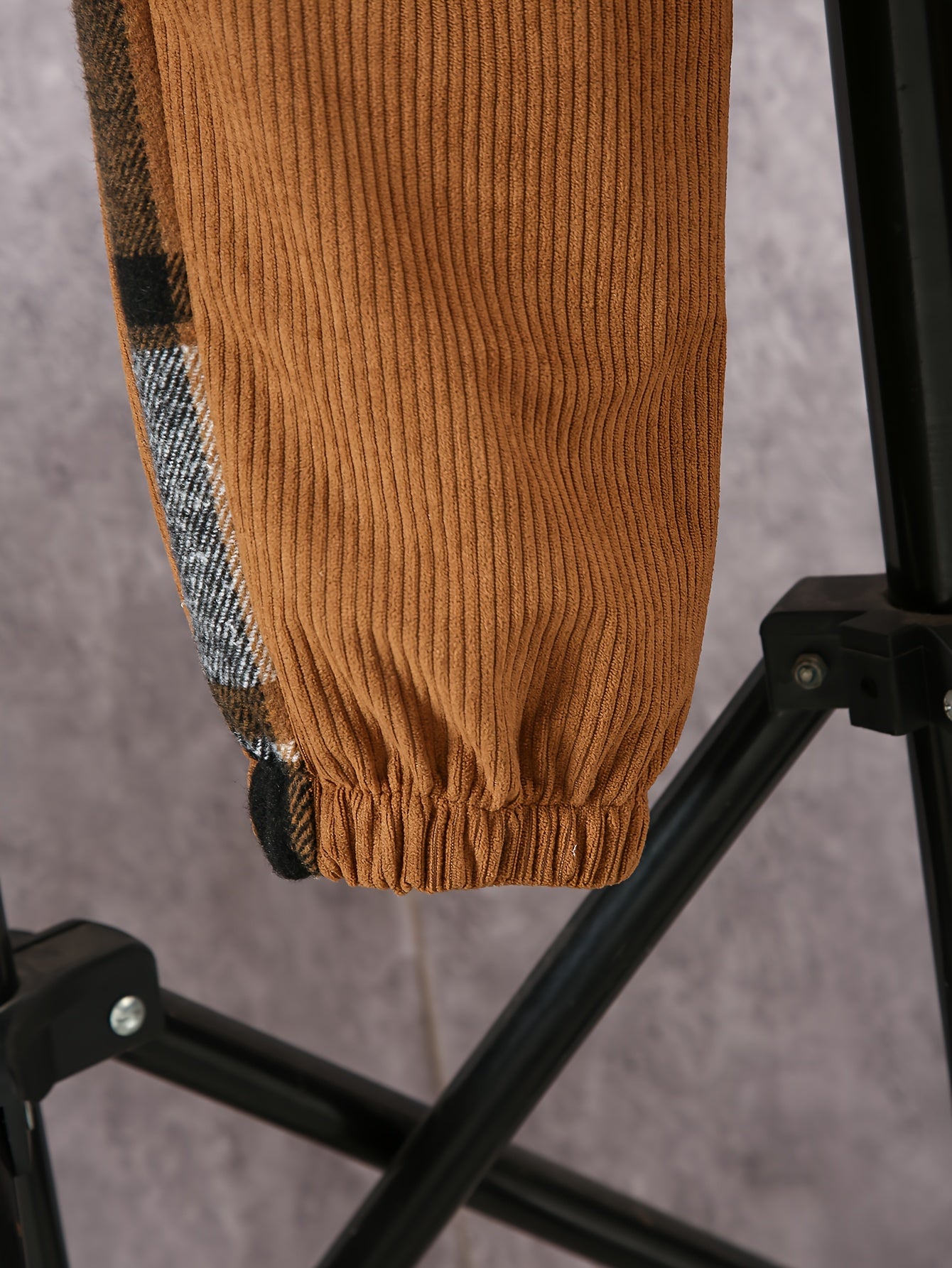 Boys Tartan Hooded Jacket and Pants Set Polyester Fall Winter Outdoor Wear