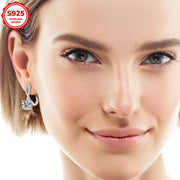 Sterling Silver Moissanite Earrings 8mm Round 2.0ct Wedding Party Jewelry