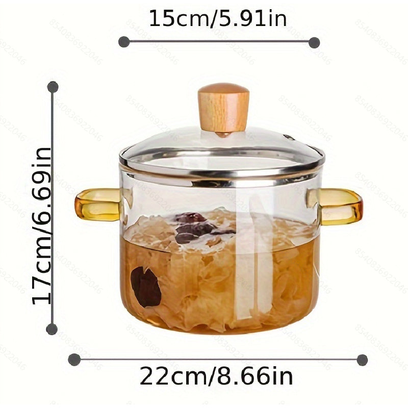 Кастрюля из стекла объемом 52 унции с ручками, безопасна для духовки, совместима с плитой, боросиликатное блюдо для запекания