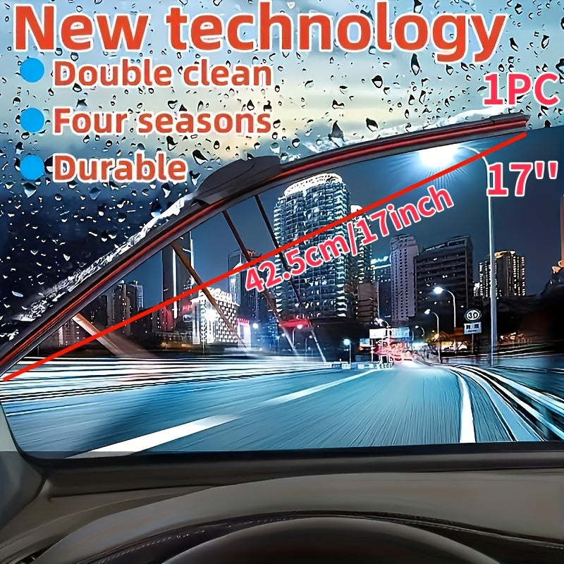 Lámina de limpiaparabrisas doble de goma para automoción, tipo U, duradera, estática, 1 pieza