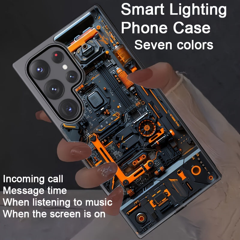 Smart Voice-Controlled Luminous Phone Case for Samsung S24 S23 S22 TPU Cyberpunk Design