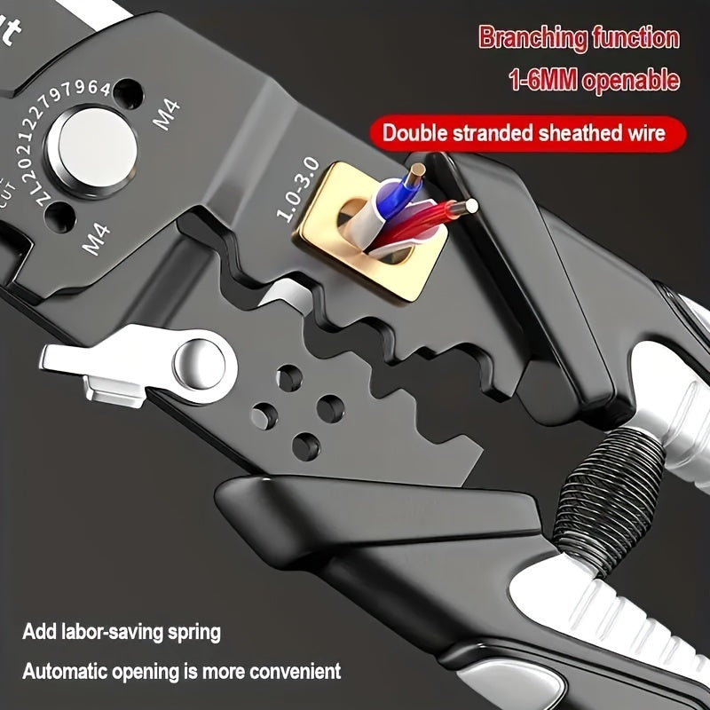 25-In-1 Industrial Steel Wire Stripper Multi-Use Electrician's Tool