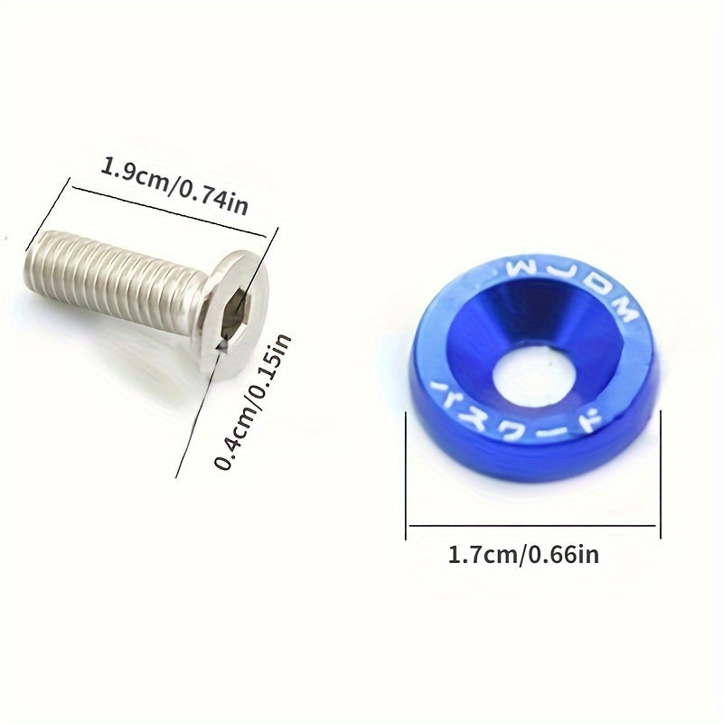 20pcs Aluminum M6 Fender Washers License Plate Bolts Car Decoration