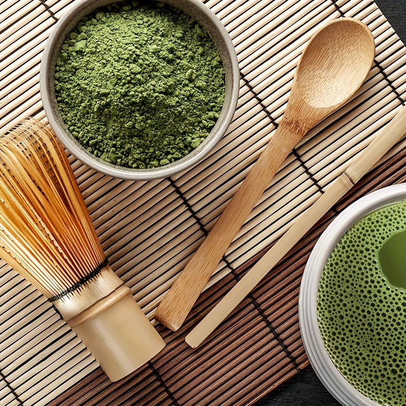 Traditional Handmade Matcha Tea Starter Kit with Whisk Scoop and Spoon
