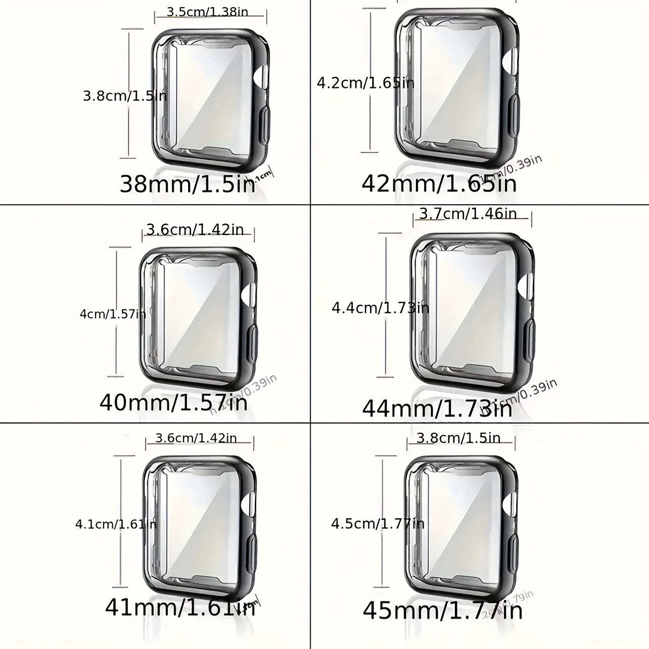 Apple Watch Protective Case Silicone Bumper with Screen Protector for Series 9 8 7 SE 40mm 44mm 45mm 49mm