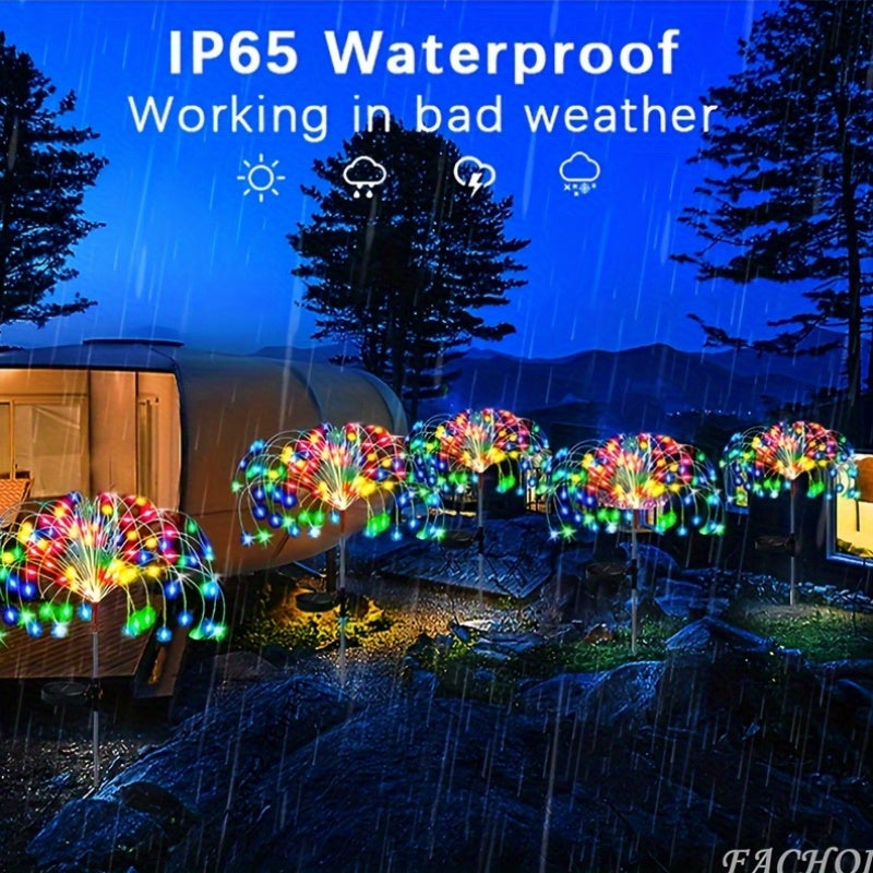 420 LED Solar Firework Outdoor Fairy Lights Multicolor IP65 Waterproof Garden Patio Pathway