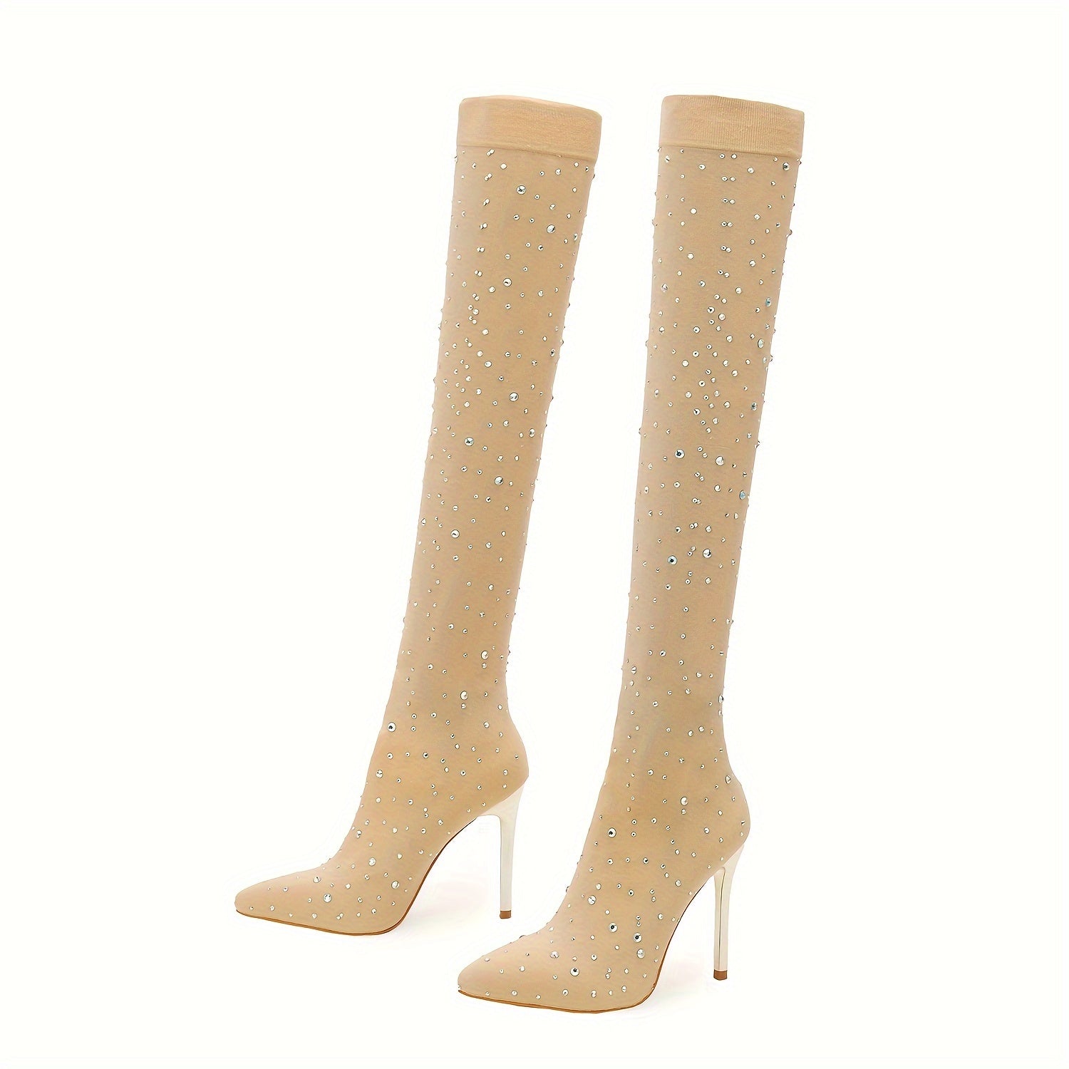 Women's Mesh Over-the-Knee Glamorous High Heels Party Boots