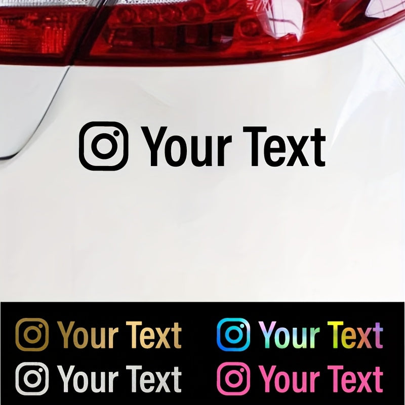 Customizable Vinyl Car Window Sticker for Instagram Name Self-Adhesive