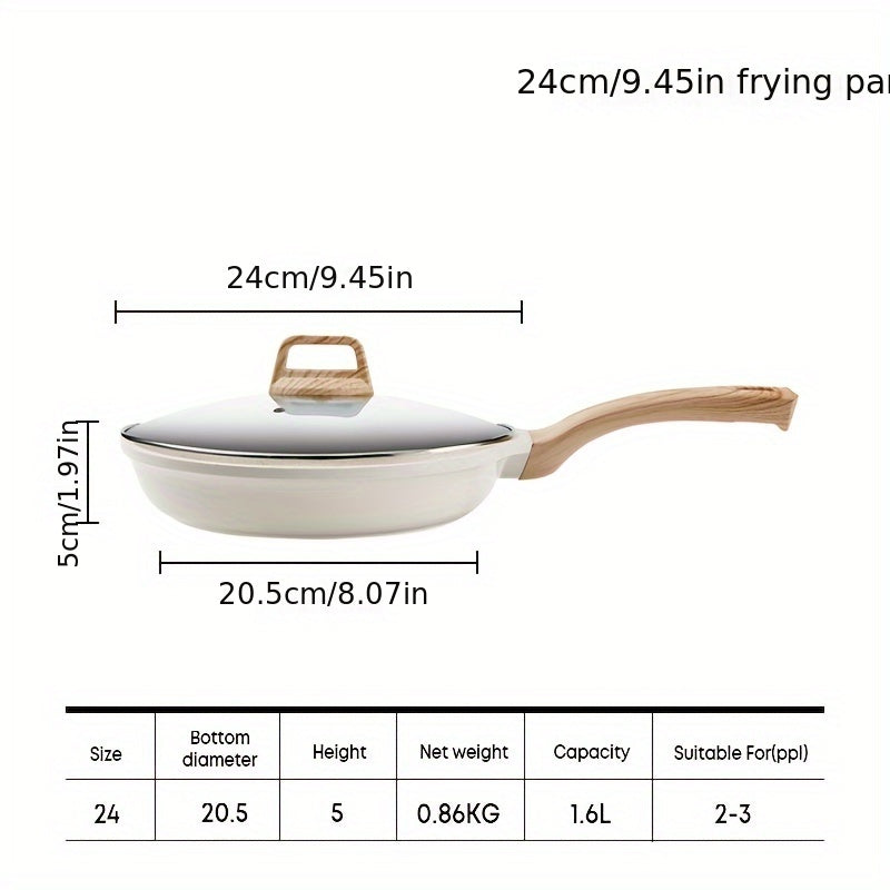 Non-Stick Frying Pan with Lid Medical Stone Coating for All Stovetops