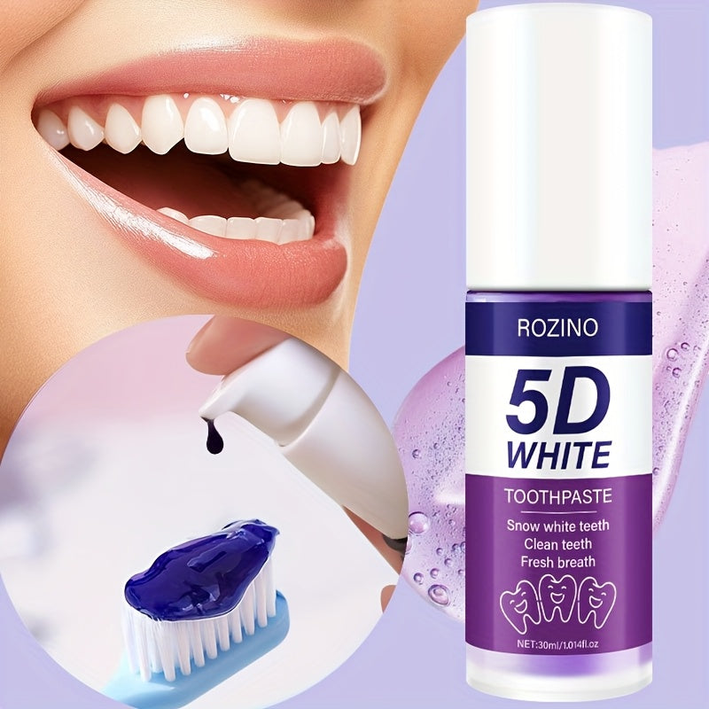 Unisex 30ml 5D Purple Vacuum Lock Fresh Toothpaste Bright Teeth Stain-Free