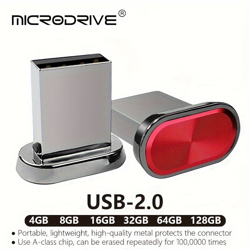 High-Speed Metal USB 2.0 Flash Drive 8GB 16GB 32GB 64GB 128GB Portable Pen Drive