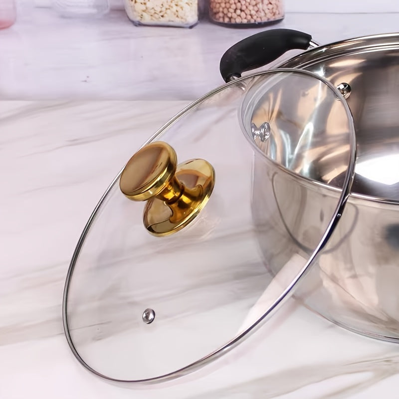 Tapa de vidrio templado para wok y olla de sopa duradera a prueba de explosiones ajuste universal
