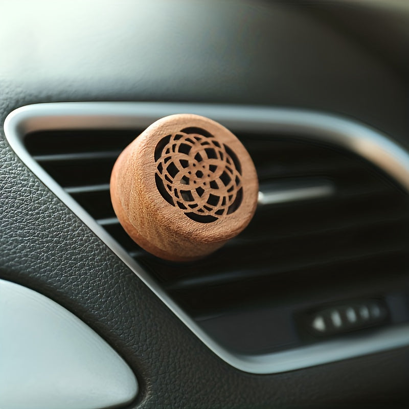 Car Wooden Air Freshener Portable Diffuser Decor for Vehicle and Home