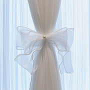 Set of 2 French Lace Curtain Tiebacks with Bowknot for Sheer Curtains