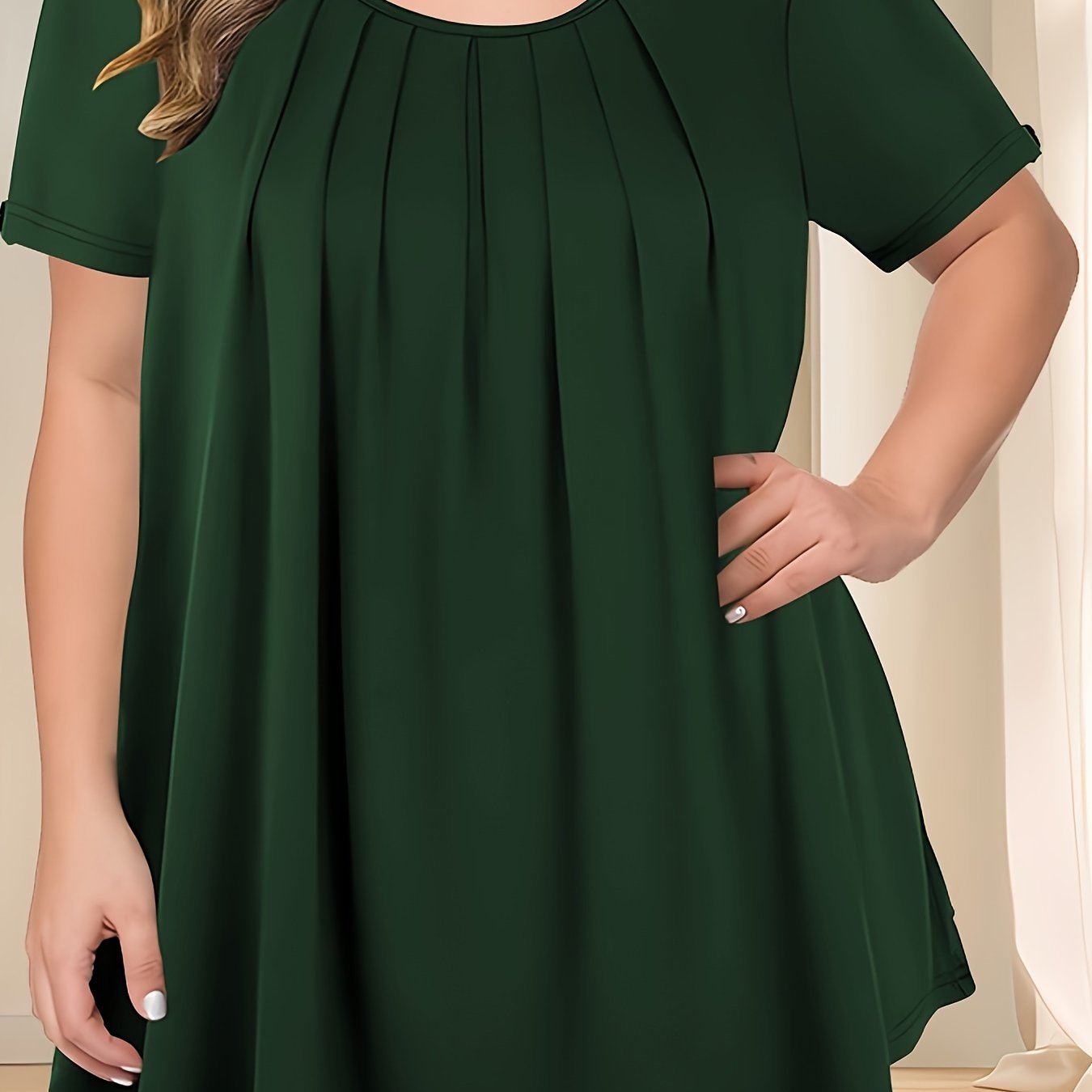 Women’s Plus Size Short Sleeve Blouse Polyester Casual Spring Summer