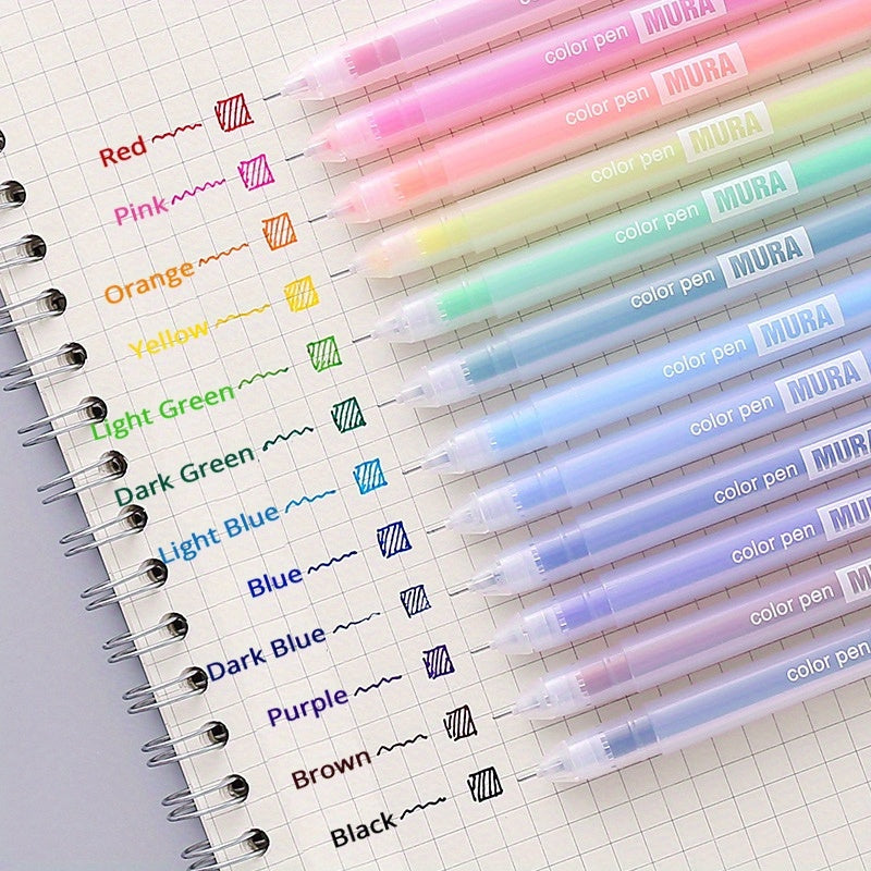 12pcs Kawaii Blue Gel Pens 0.5mm for Journaling School Supplies