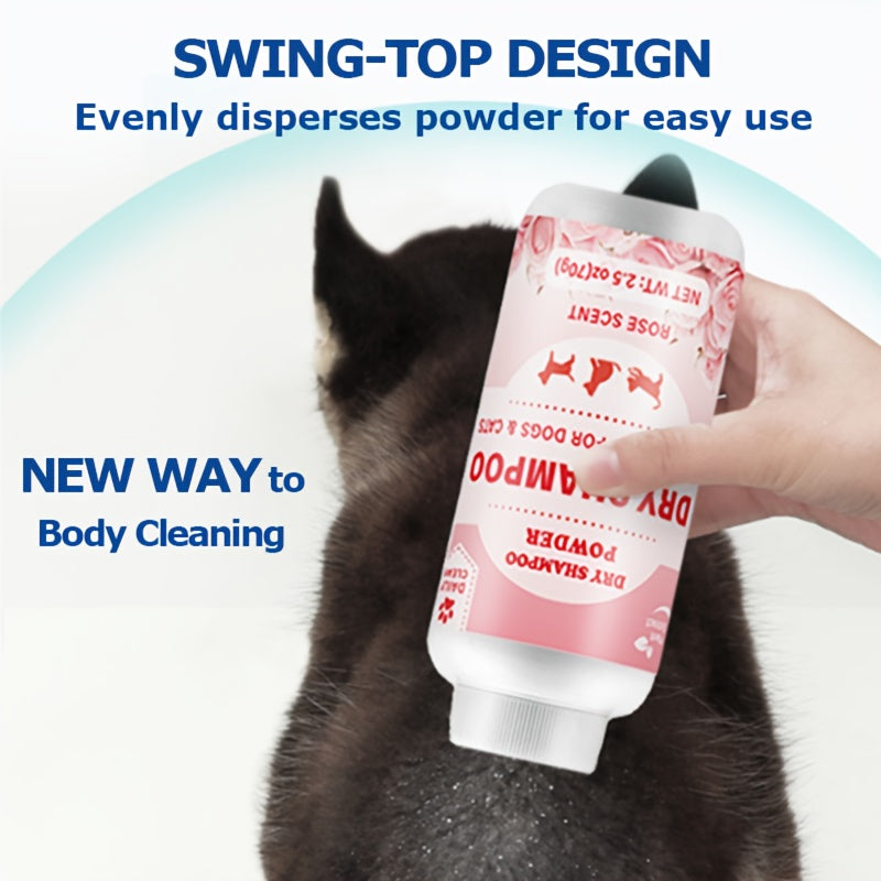Pet Dry Shampoo Powder for Cats Non-Electric Deodorant and Clean in PE Bottle