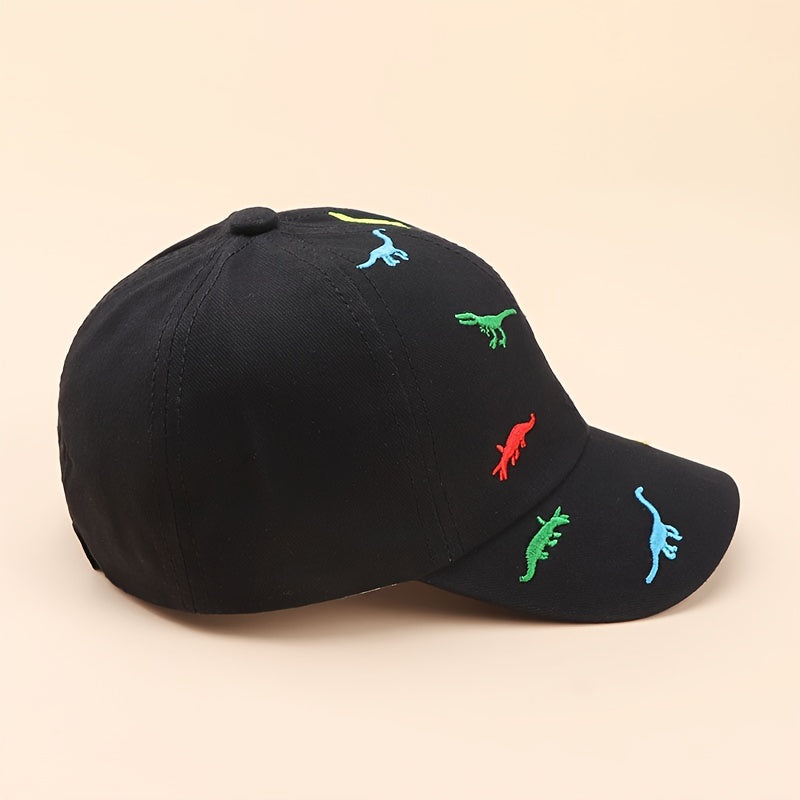 Kids Dinosaur Embroidered Baseball Cap Sun Protection for Boys 3-14