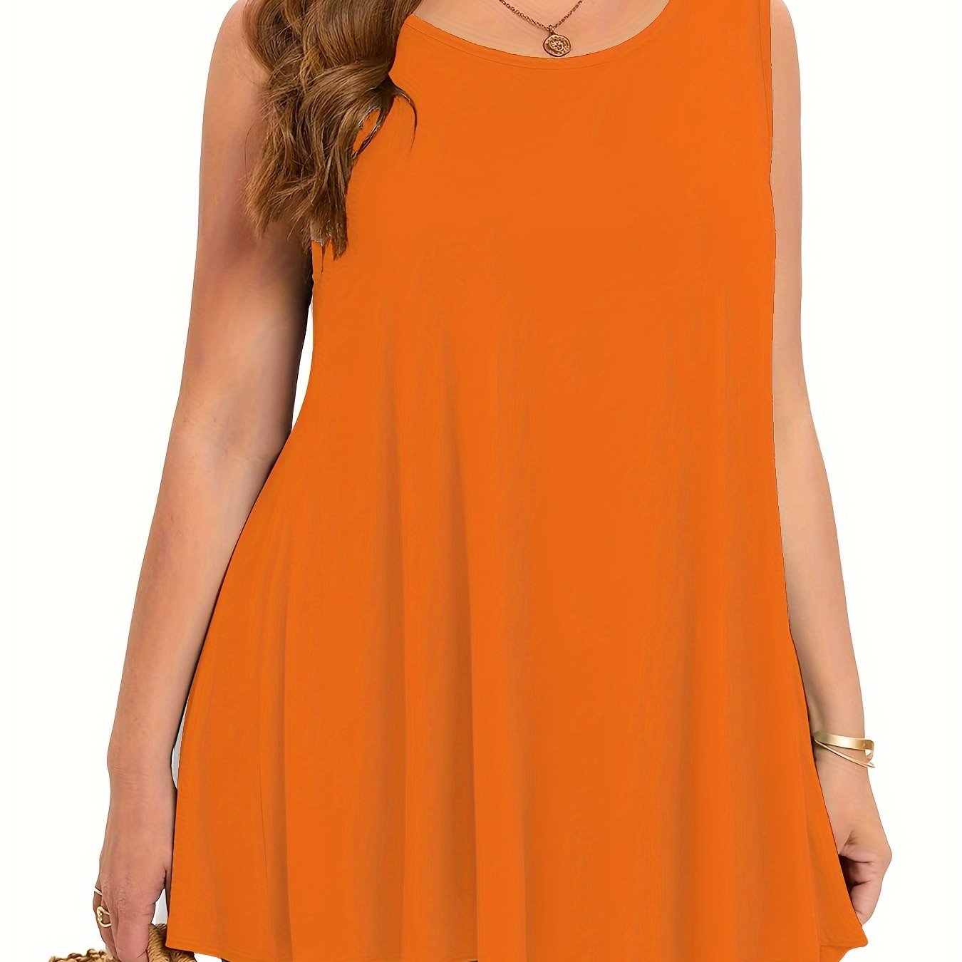 Plus Size Women's Stretchy Sleeveless Tank Top Casual Summer Sleeveless Top