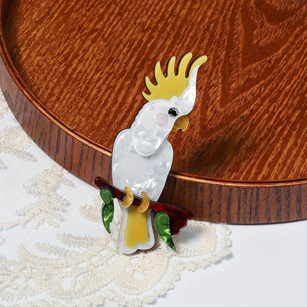 Handmade Acrylic Parrot Brooch for Hats Backpacks Jackets Shirts Bags Clothing