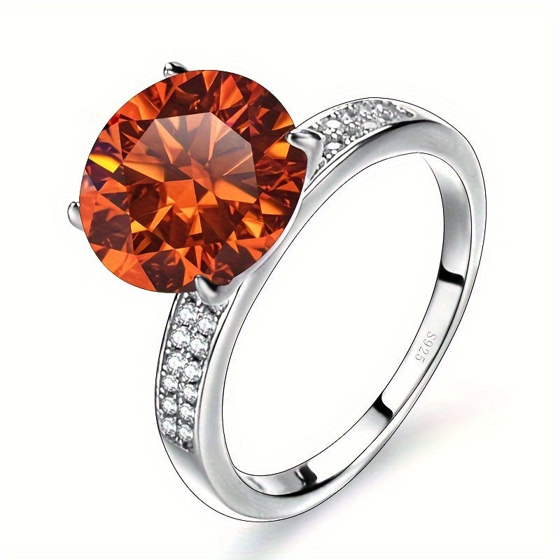 Sterling Silver Moissanite Ring 5 Carat Four Claw Engagement Wedding Anniversary