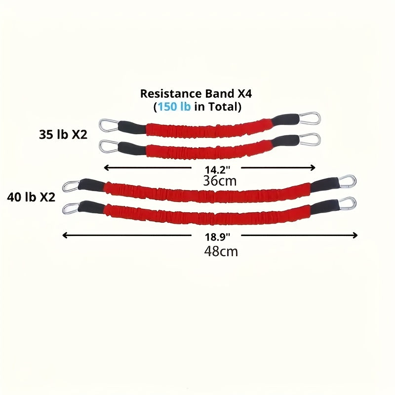 12pcs Heavy Duty Resistance Bands Set for Full Body Workout Black Latex Training Straps for Strength Speed Agility