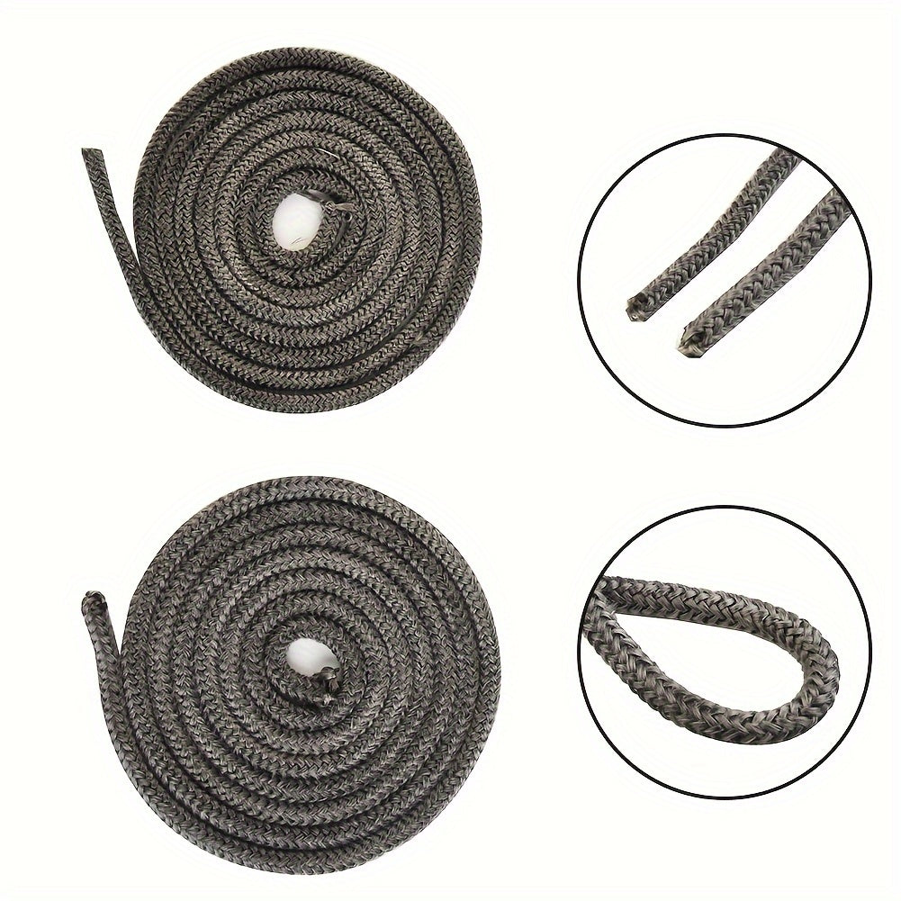 High-Temperature Fiberglass Seal Rope for Wood Stoves and Fireplaces 198cm Black