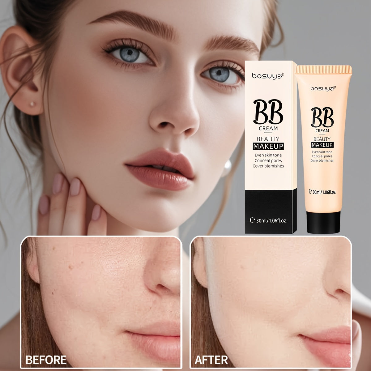 Women BB Cream Foundation Liquid Concealer Waterproof Long-Lasting