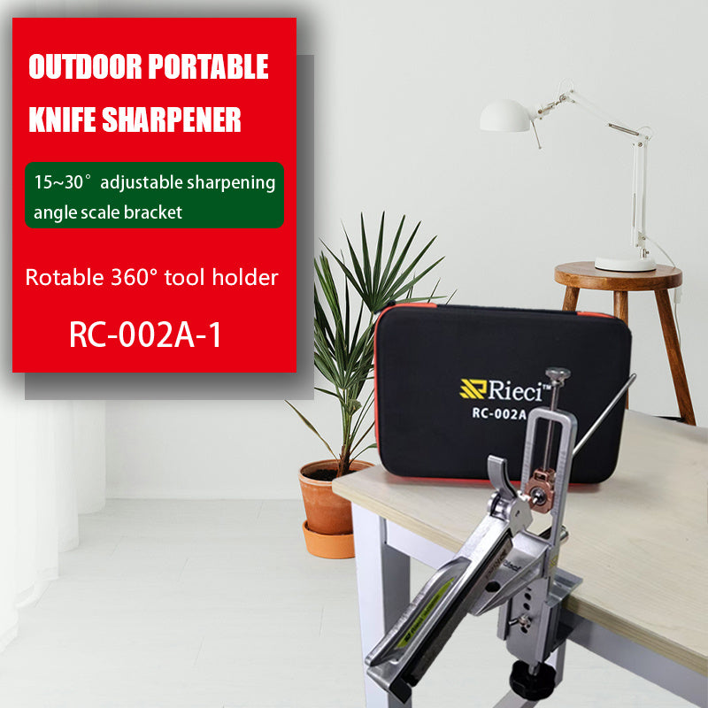 Afilador de cuchillos portátil para exteriores, ajustable de 15-30°, soporte de clip de 360°