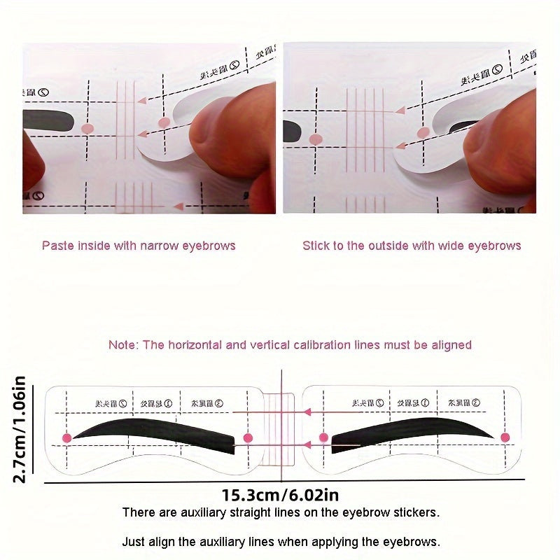 Set de pegatinas para la forma de cejas para mujer, 26 hojas, herramienta fácil de maquillaje para cejas