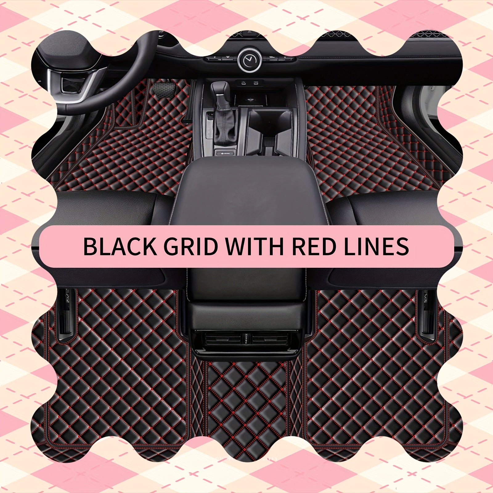 Car Floor Mats Three-Piece Set Leather Non-Slip All-Season Compatible with Left-Hand Drive