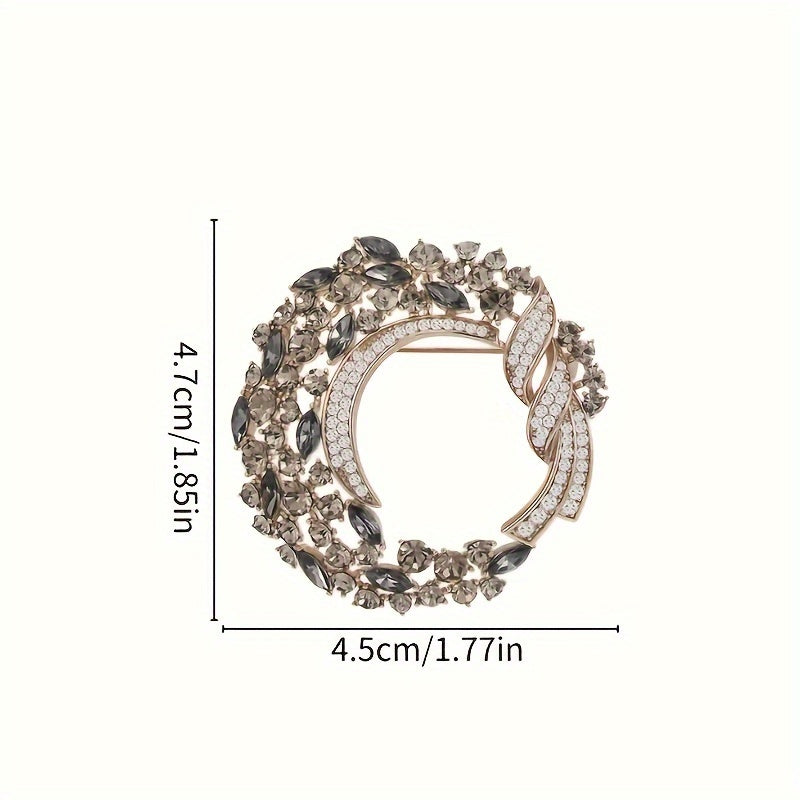 Zirconia Flower Wreath Brooch for Women Jewelry Gift for Birthday Anniversary Christmas