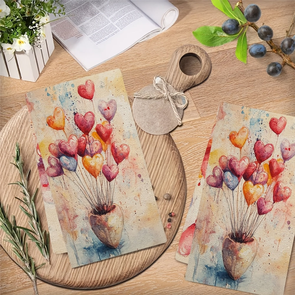 Valentine's Day mavzusidagi 2 dona ultra yumshoq oshxona sochiqlari, bayram bezaklari uchun yuqori singdiruvchi. Mashinada yuvish mumkin va o'lchami 16x24 dyuym. Mahsulot kodi: 2KYSYS1217664.