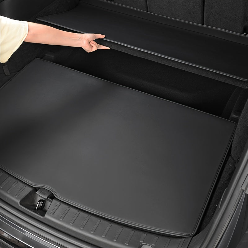 Premium PU Leather Trunk Mat for Tesla Model Y/3 Cargo Liner Scratch-Resistant Durable