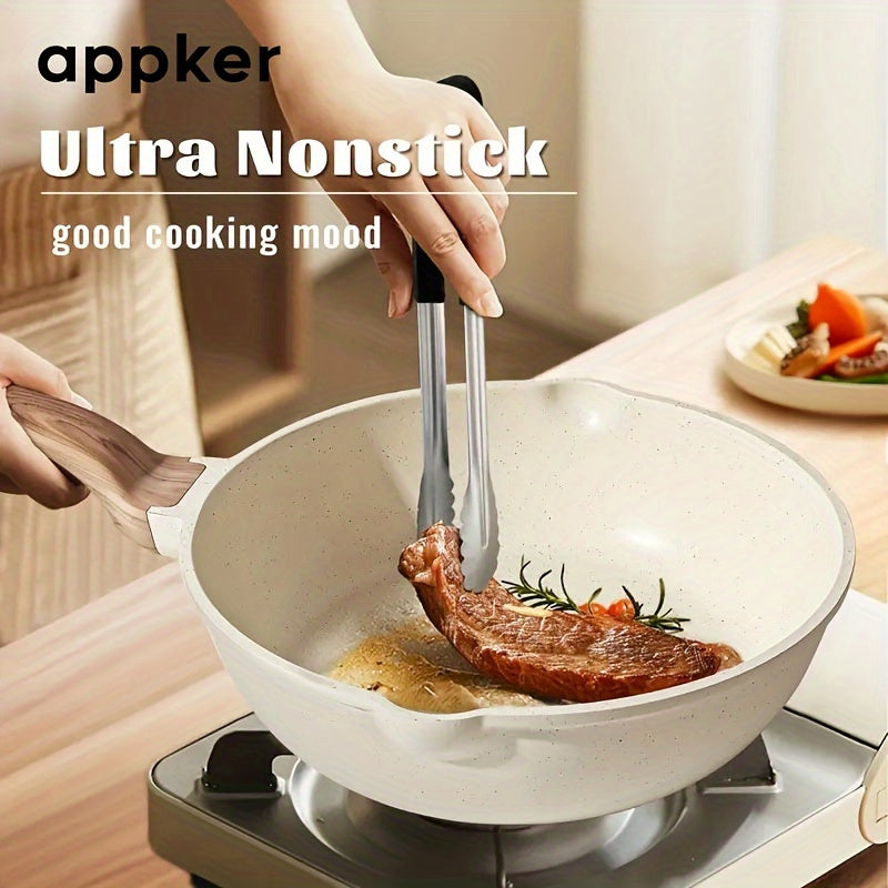 10 ta bo'lakli yopishmaydigan oq granit idishlar to'plami, qovurilgan panjara va qopqog'lar bilan