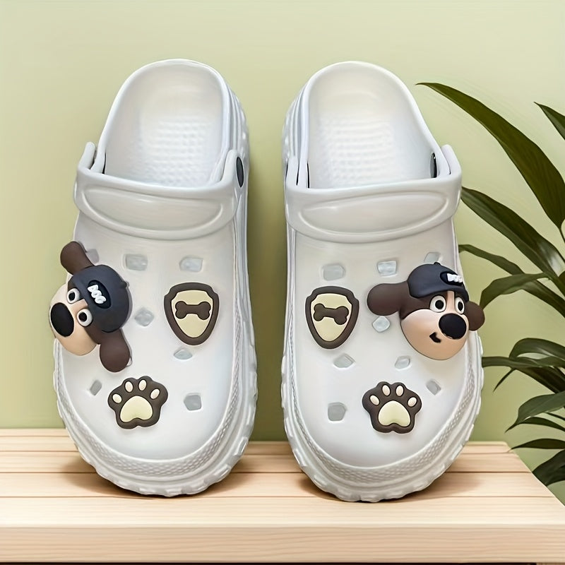 Women's Breathable EVA Slip-On Sandals with Cartoon Dog Design for Indoor Outdoor