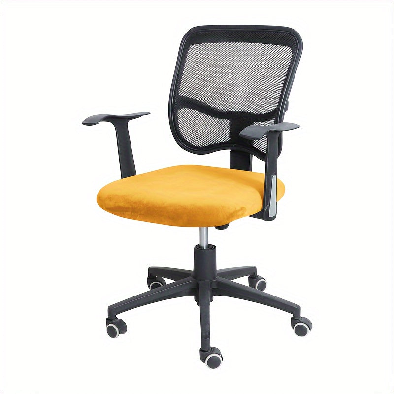 Funda de silla de terciopelo Silvery Fox con elástico y cinturón de atadura para hogar, oficina, hotel