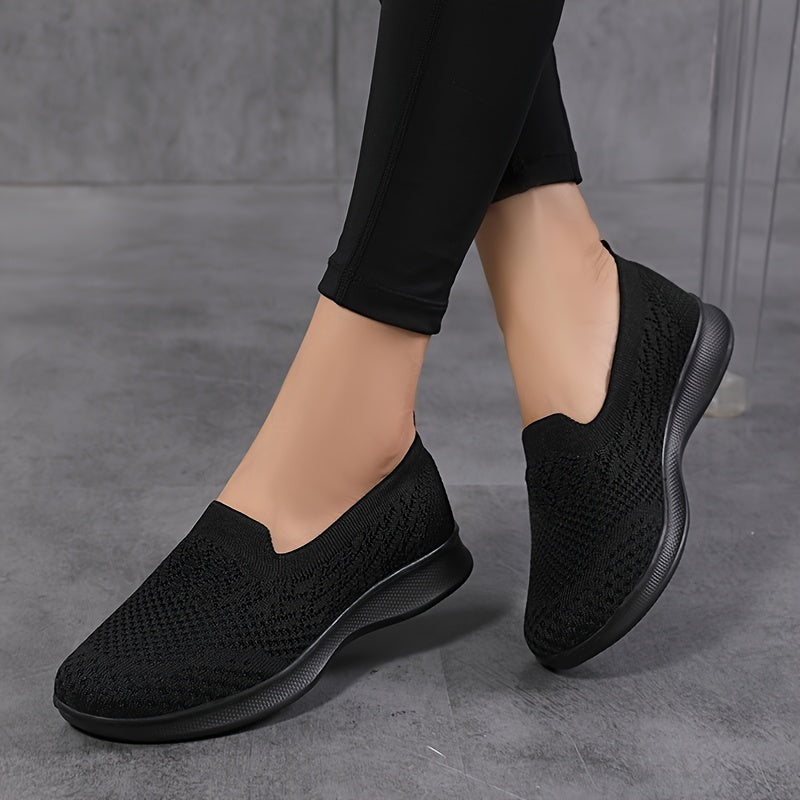 Women's Breathable Mesh Slip-On Sneakers Lightweight Flat Shoes Plus Size