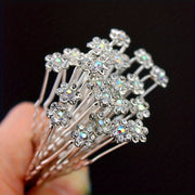 Set of 20 Crystal Flower Hair Pins with Rhinestone Accents for Bridal Wedding Hair Accessories