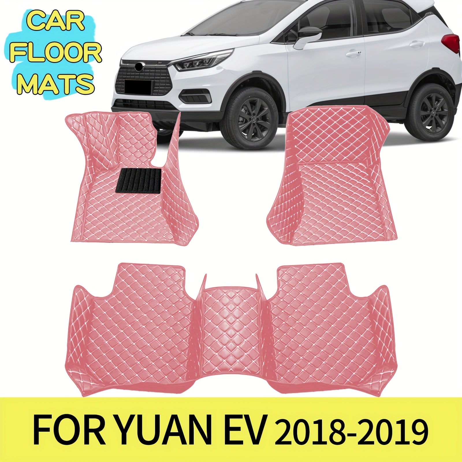 Car Floor Mats Set, Durable Easy to Clean for EVs, Left Drive, 3pcs