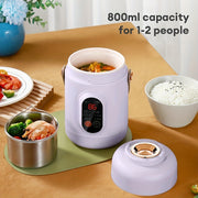 800ml Elektrik Pishirgich 500W Ko‘p Funktsional Guruch va Sekin Pishirgich, Keramika Qozon bilan